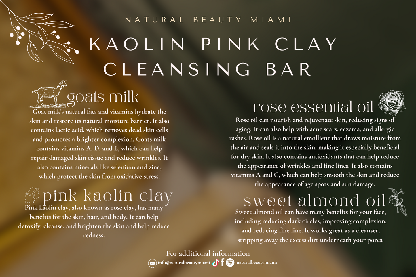 Kaolin Pink Clay Facial Cleanser Bar